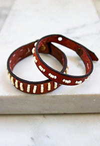 Thumbnail for Leather Beaded Row Bracelets