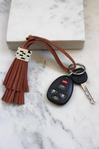 Thumbnail for Leather Beaded Tassel Key Chain