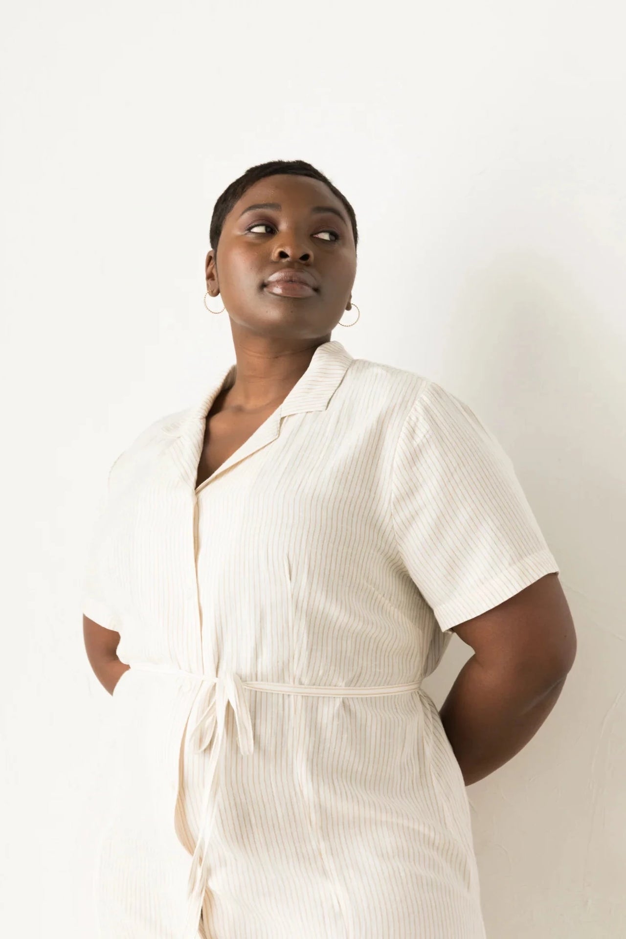 Tan button top down dress