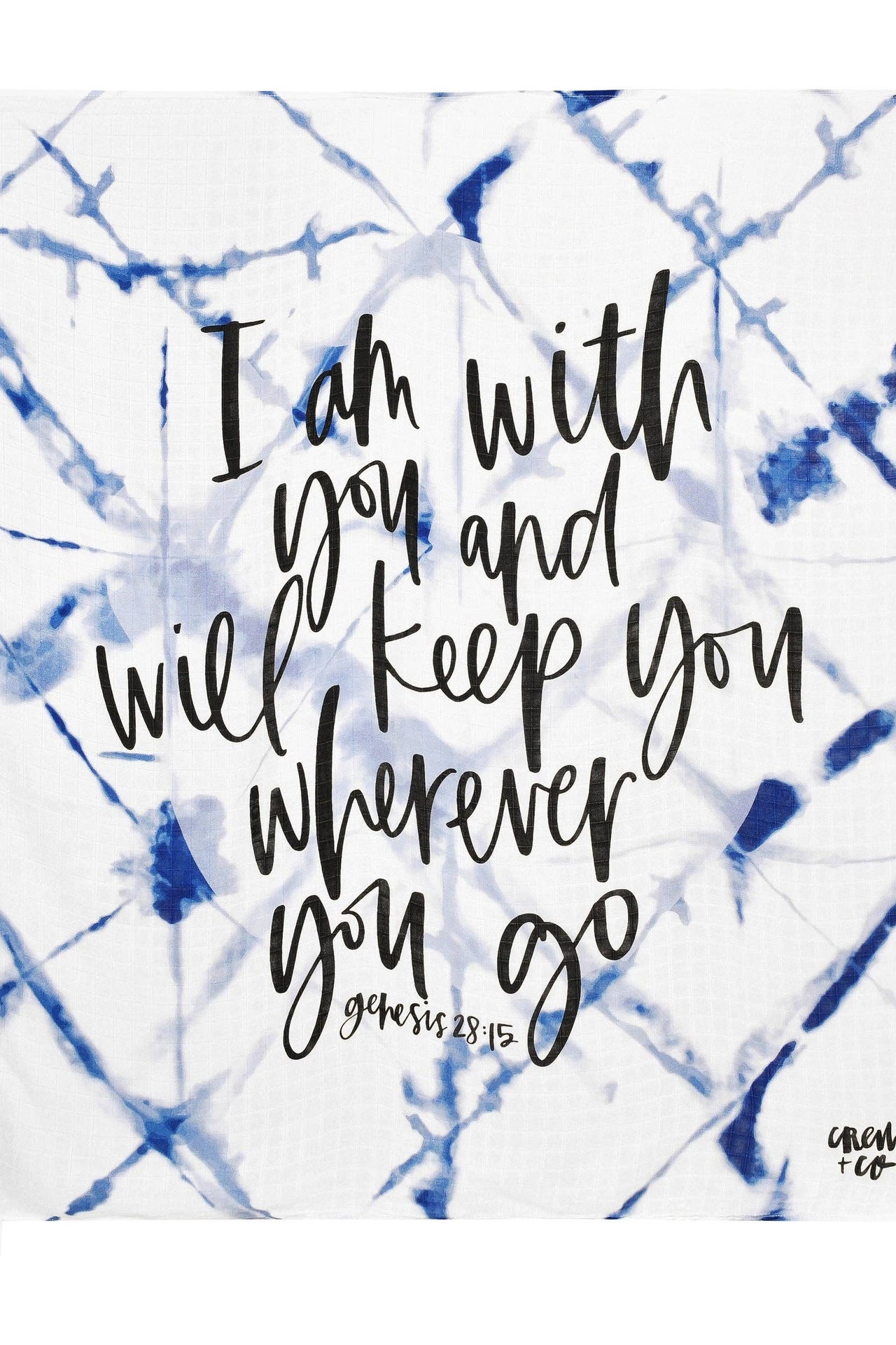 "I Am With You Wherever You Go" Muslin Blanket