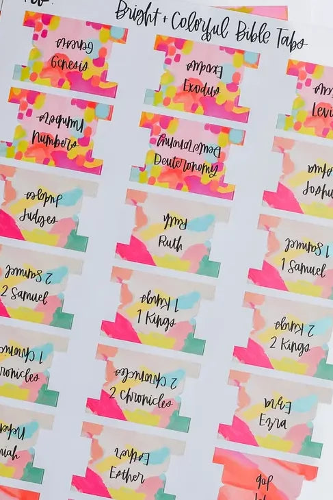 Bright + Colorful Bible Tabs