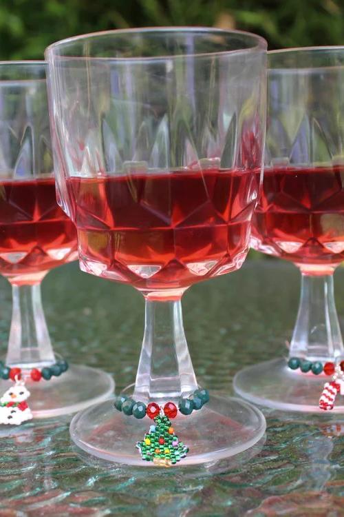 Christmas Wine Charms