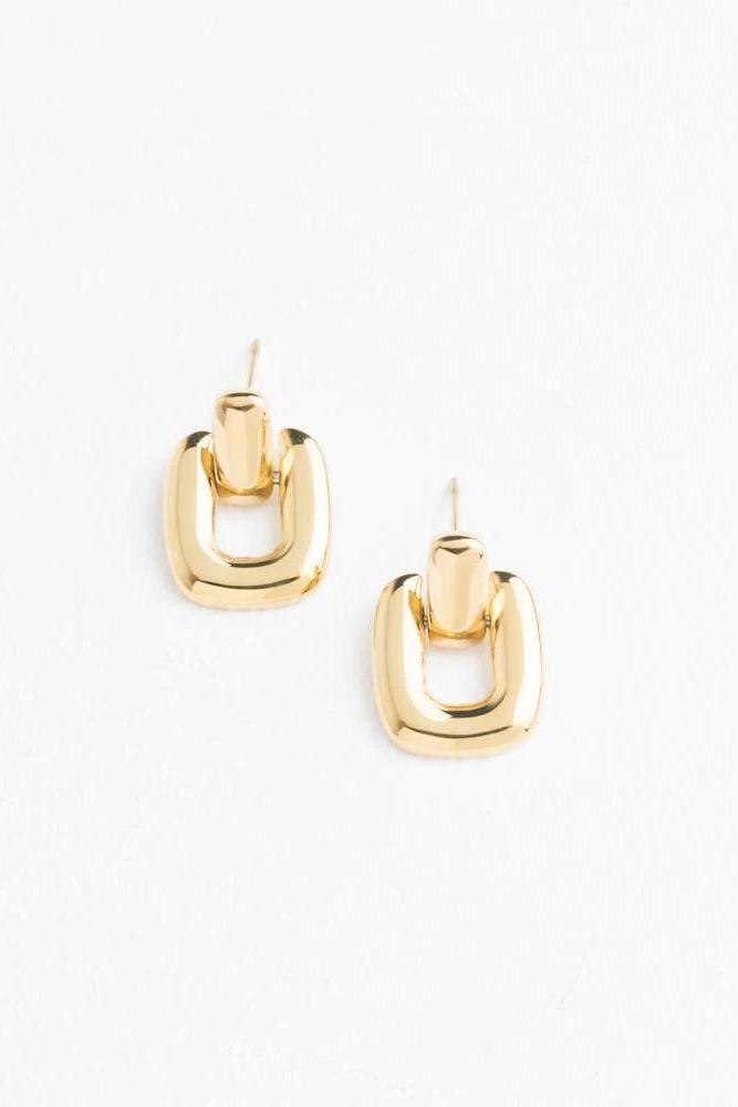 Buckled Up Gold Earrings