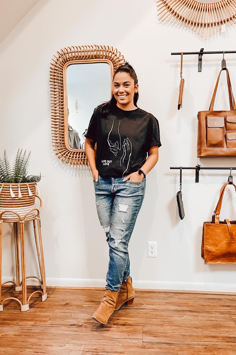 Live Out Love Tee with Hands