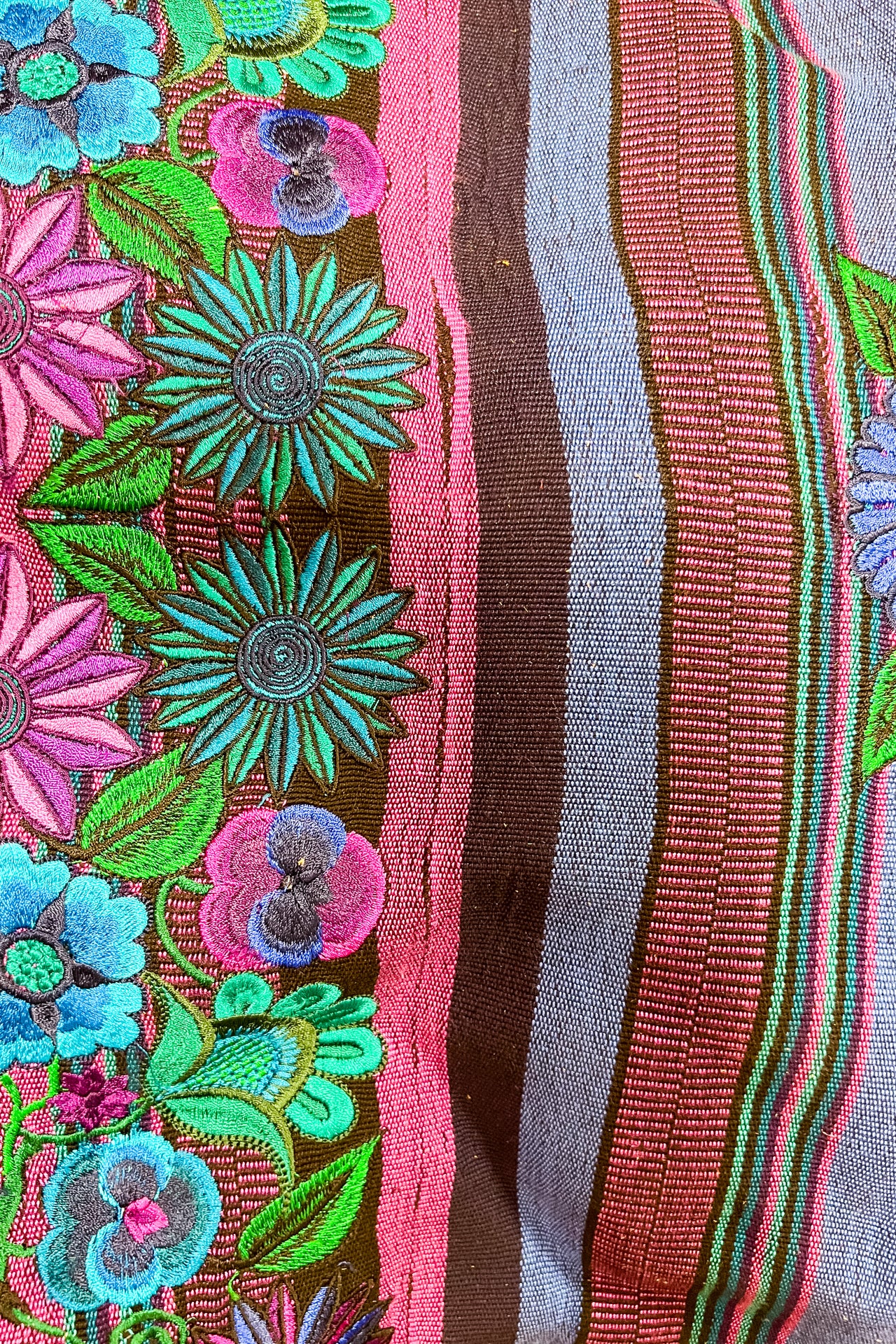 Under One Sky Multicolour Embroidered Logo Weekender Bag