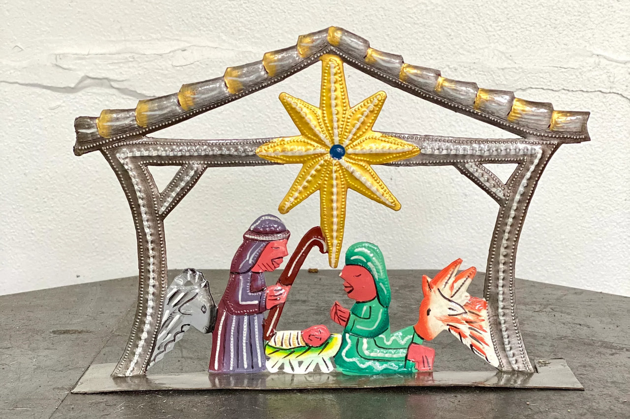 Painted Standing Nativity
