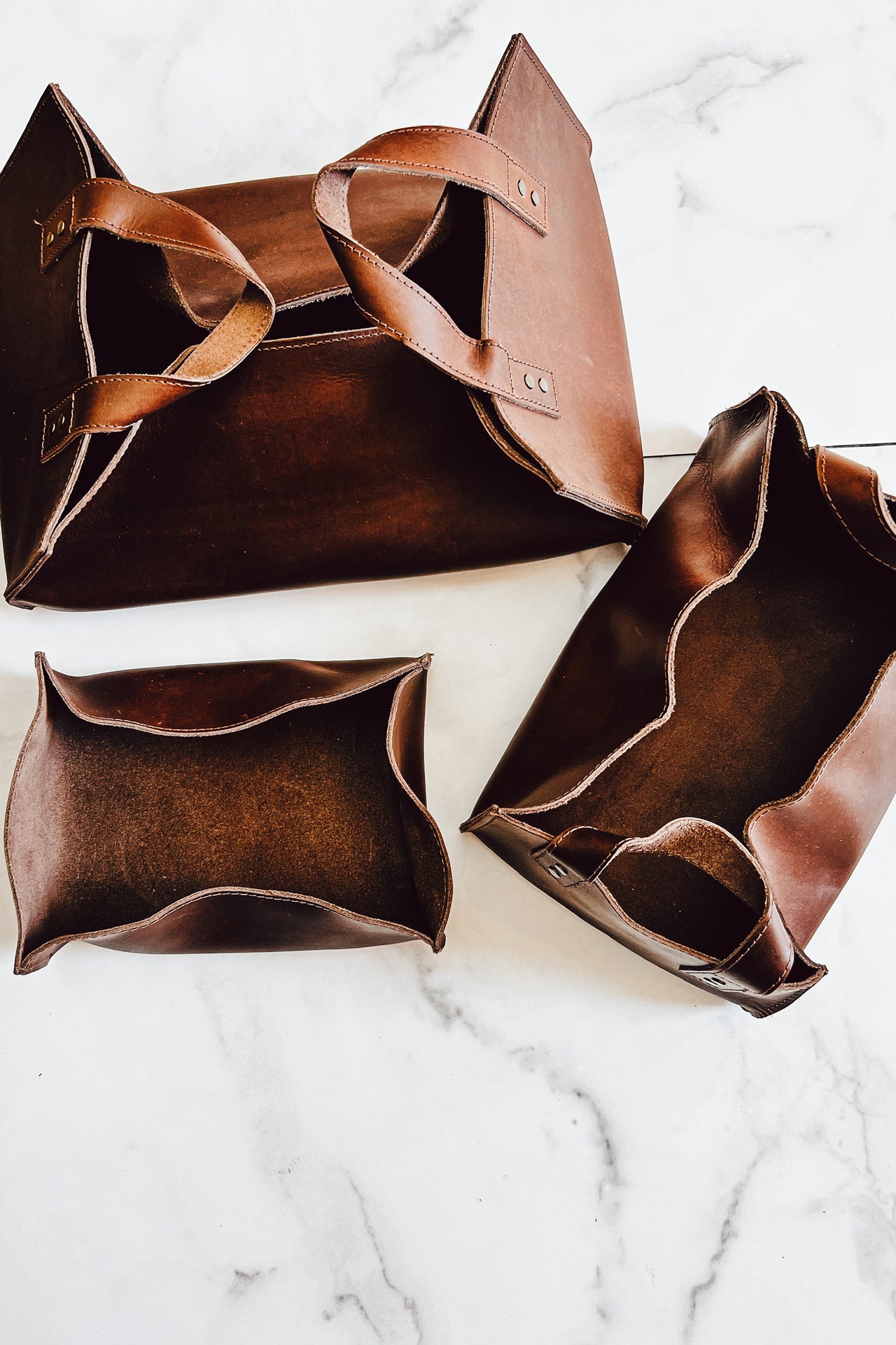 Leather Storage Bins