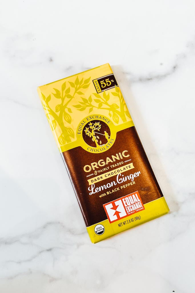 Organic Lemon Ginger Chocolate Bar
