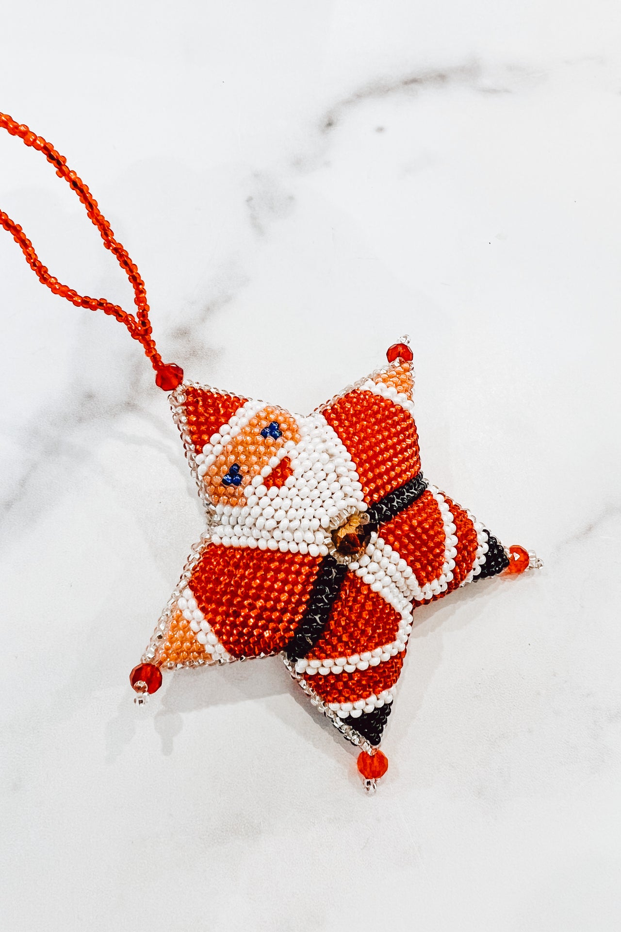 Stuffed Santa Star Ornament