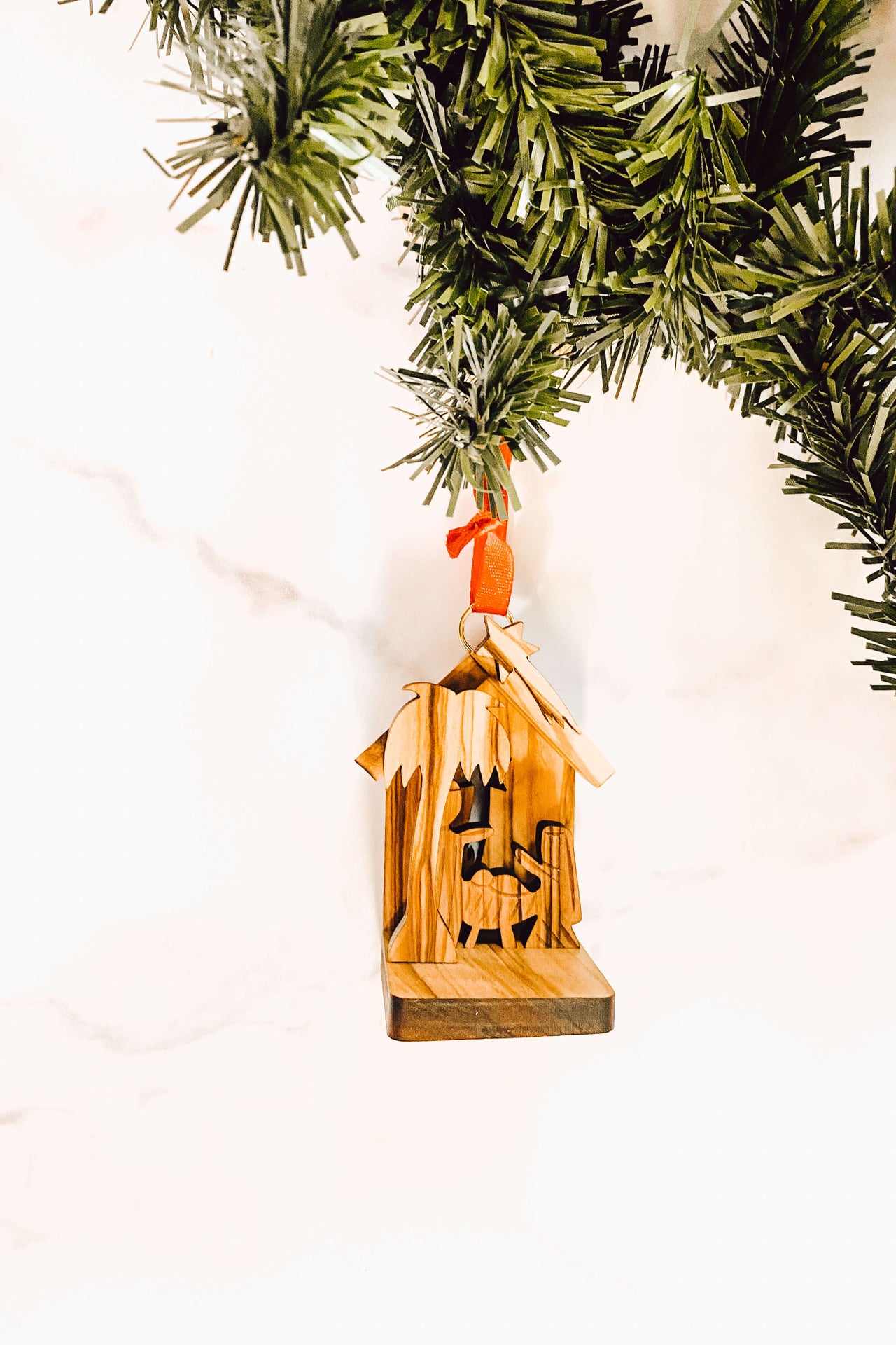 Olive Wood Creche Ornament