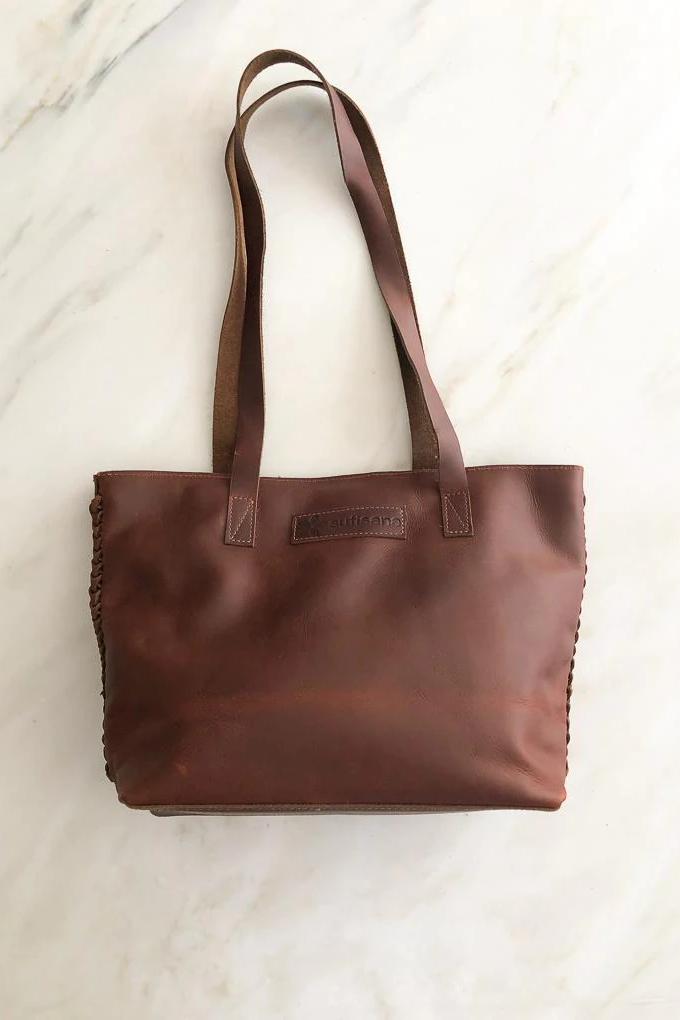 Suti Leather-Braided Shoulder Bag
