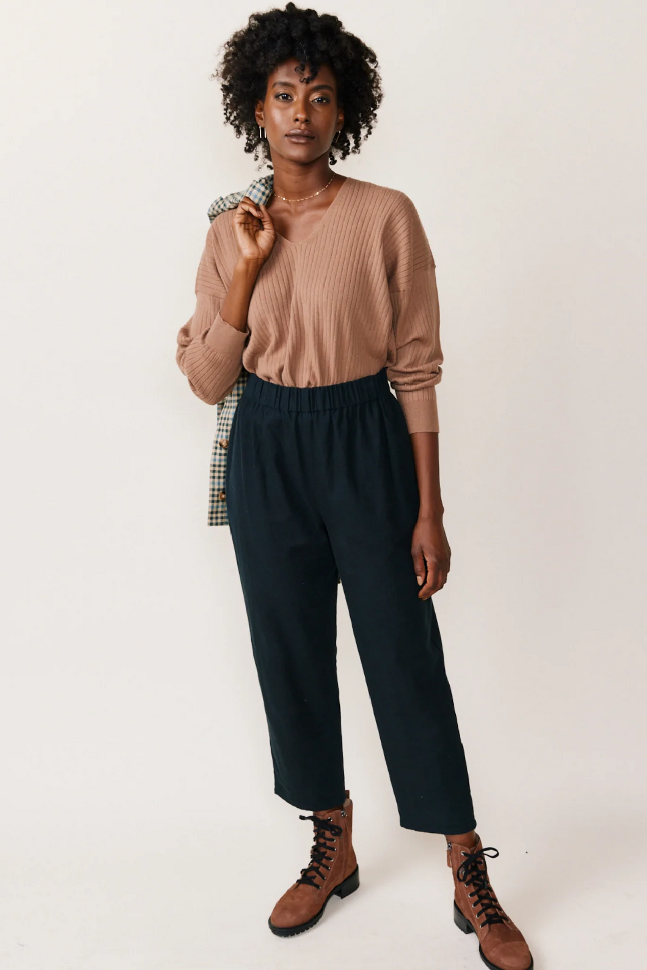 Elsie Rib V-neck Pullover